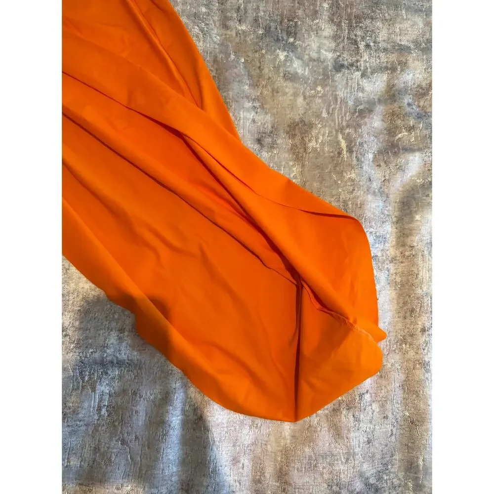 Skims Orange Bandeau Bikini Set + Matching Sarong Swim Skirt | 3-Piece